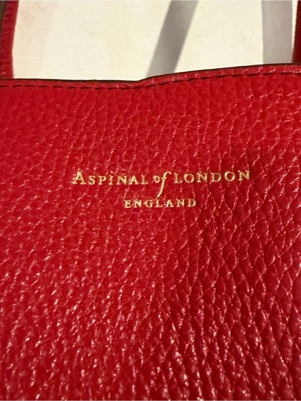 Red Leather Tote with Gold Accent - Women's Everyday Tote
